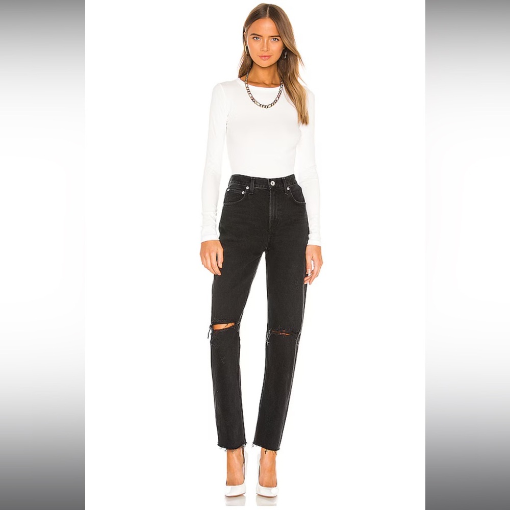 AGOLDE Cherie High Rise Straight Black Jeans
